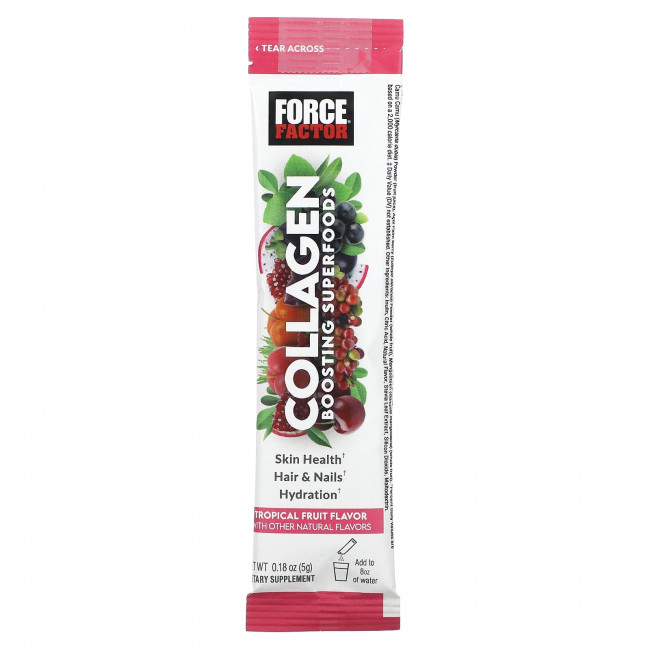 Force Factor, Суперфуды для повышения уровня коллагена, тропические фрукты, 20 пакетиков по 5 г (0,18 унции) Force Factor, Суперфуды для повышения уровня коллагена, тропические фрукты, 20 пакетиков по 5 г (0,18 унции)