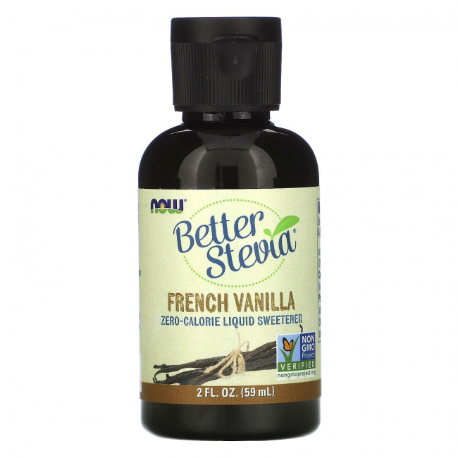 NOW Foods, Жидкий подсластитель Better Stevia, французская ваниль, 59 мл NOW Foods, Жидкий подсластитель Better Stevia, французская ваниль, 59 мл