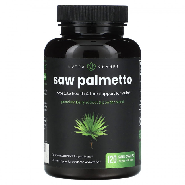NutraChamps, Saw Palmetto, 120 маленьких капсул NutraChamps, Saw Palmetto, 120 маленьких капсул