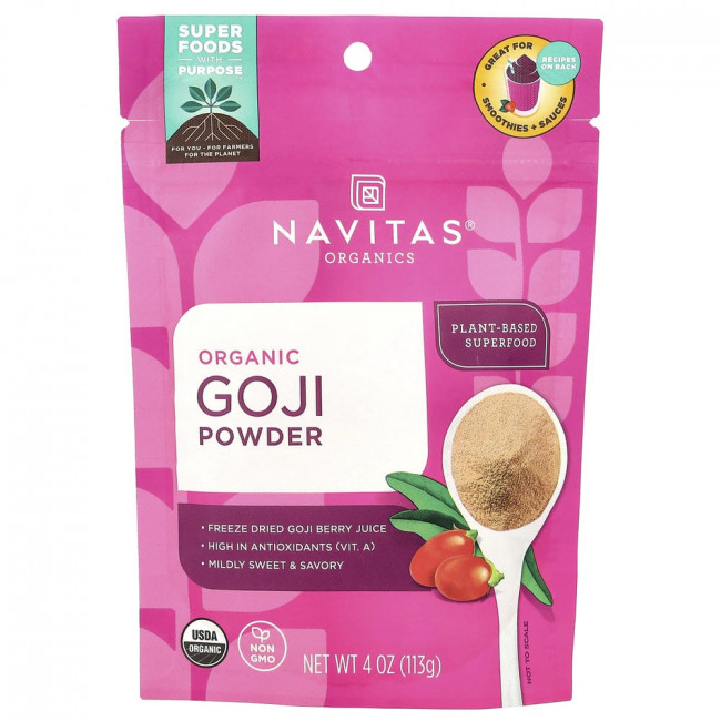 Navitas Organics, Органический порошок годжи, 113 г (4 унции) Navitas Organics, Органический порошок годжи, 113 г (4 унции)