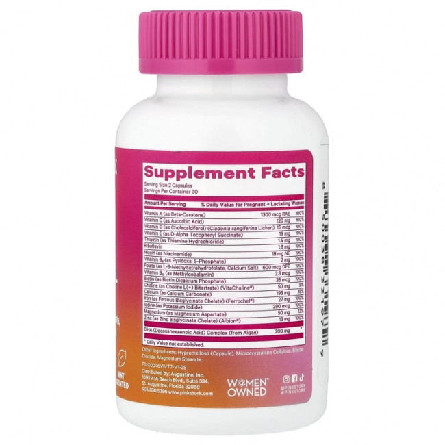 Pink Stork, Total Prenatal + DHA, мята, 60 капсул Pink Stork, Total Prenatal + DHA, мята, 60 капсул