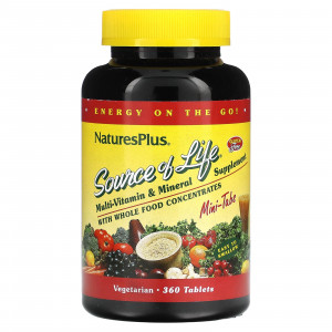 NaturesPlus, Source Of Life, мультивитаминная и минеральная добавка, 360 таблеток