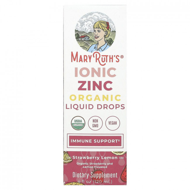MaryRuth's, Organic Ionic Zinc Liquid Drops, Strawberry Lemon, 4 fl oz (120 ml)