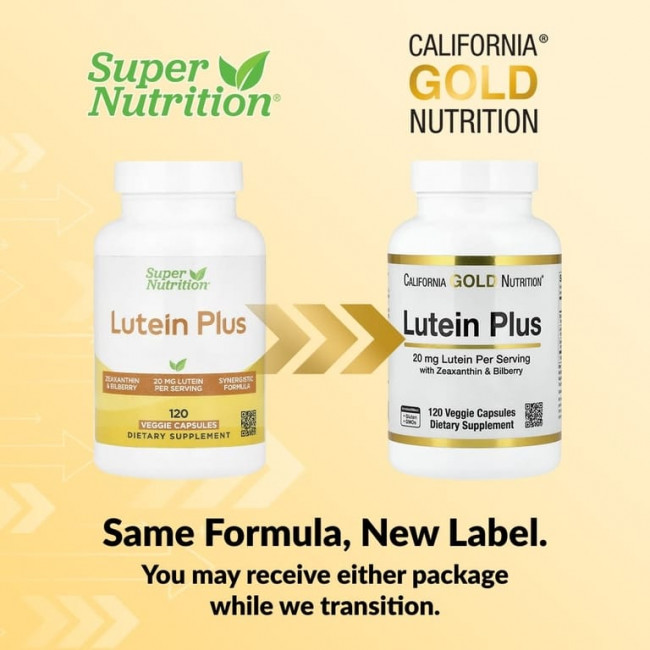 California Gold Nutrition, лютеин плюс, с черничным порошком и зеаксантином, 120 растительных капсул California Gold Nutrition, лютеин плюс, с черничным порошком и зеаксантином, 120 растительных капсул
