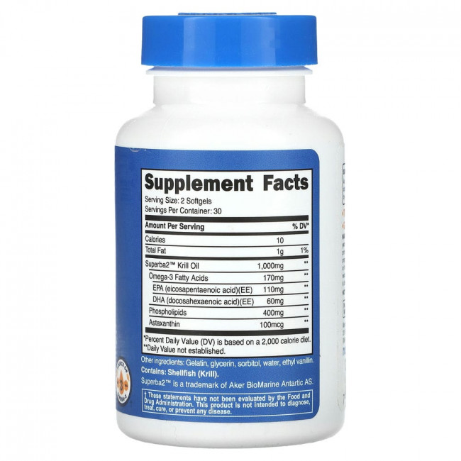Nutricost, Krill Oil, 1,000 mg , 60 Softgels (500 mg per Softgel)