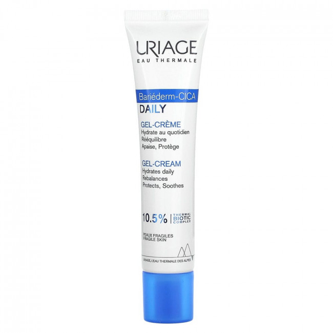Uriage, Bariéderm-CICA, Daily Gel-Cream, Fragile Skin, Unscented, 1.35 fl. oz (40 ml)