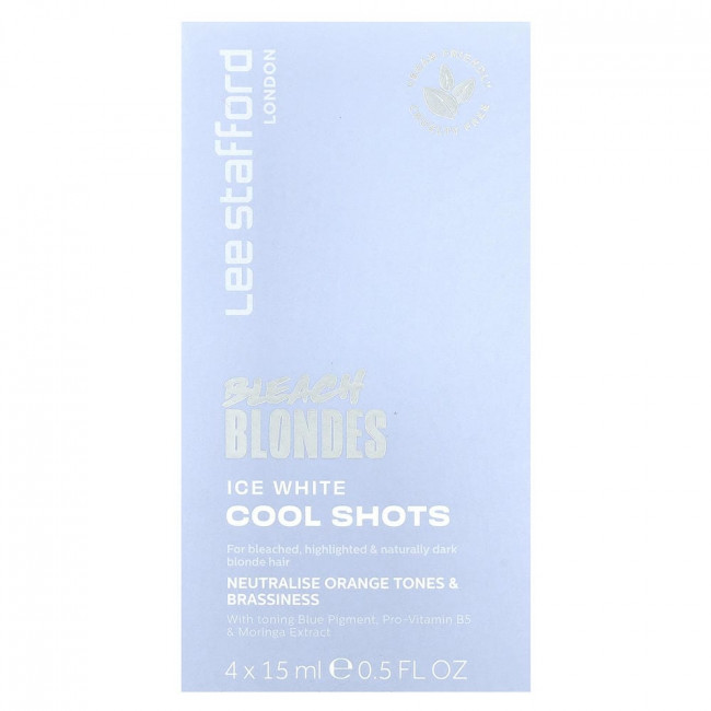Lee Stafford, Bleach Blondes, Ice White Cool Shots, 4 пакетика, 15 мл (0,5 жидких унций) (товар снят с производства)