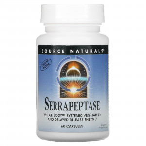 Source Naturals, Серрапептаза, 60 капсул