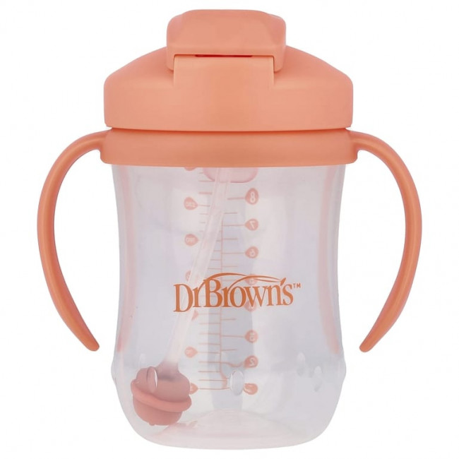 Dr. Brown's, Baby's 1st Straw Cup, от 6 месяцев, коралловый, 270 мл (9 унций) Dr. Brown's, Baby's 1st Straw Cup, от 6 месяцев, коралловый, 270 мл (9 унций)