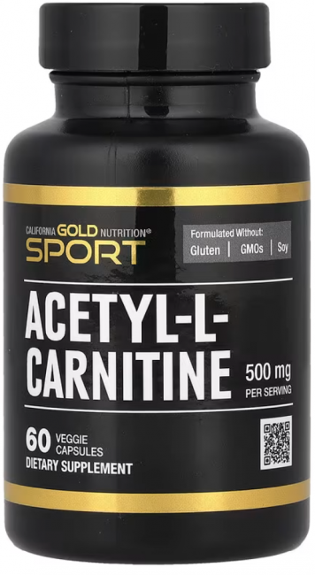 California Gold Nutrition, ацетил-L-карнитин, 500 мг, 60 растительных капсул