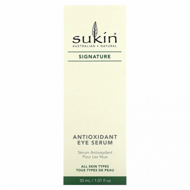 Sukin, Signature, антиоксидантная сыворотка для кожи вокруг глаз, 30 мл (1,01 жидк. Унции) Sukin, Signature, антиоксидантная сыворотка для кожи вокруг глаз, 30 мл (1,01 жидк. Унции)