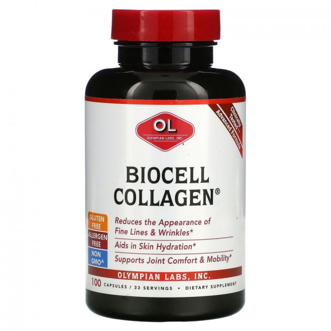 Olympian Labs, Коллаген BioCell, 100 капсул Olympian Labs, Коллаген BioCell, 100 капсул