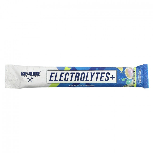 Axe & Sledge Supplements, Electrolytes+, Lemon Lime, 24 Stick Packs, 0.29 oz (8.2 g) Each