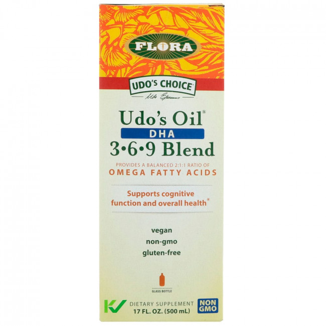 Flora, Udo's Choice, смесь Udo's Oil с ДГК 3-6-9, 500 мл (17 жидких унций) Flora, Udo's Choice, смесь Udo's Oil с ДГК 3-6-9, 500 мл (17 жидких унций)