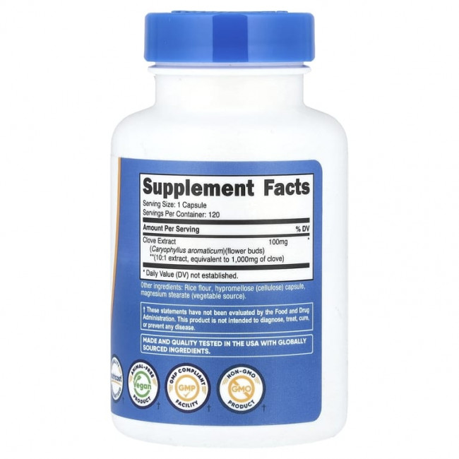 Nutricost, Гвоздика, 1000 мг, 120 капсул Nutricost, Гвоздика, 1000 мг, 120 капсул