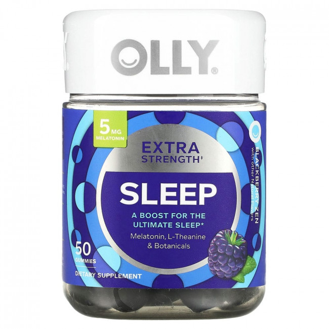 OLLY, Sleep, ежевика в дзен, 50 жевательных таблеток OLLY, Sleep, ежевика в дзен, 50 жевательных таблеток