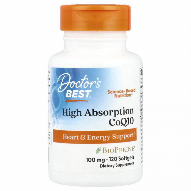 Doctor's Best, коэнзим Q10 с высокой степенью всасывания с BioPerine, 100 мг, 120 капсул Doctor's Best, коэнзим Q10 с высокой степенью всасывания с BioPerine, 100 мг, 120 капсул