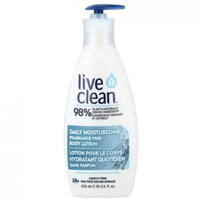 Увлажняющий лосьон для тела Live Clean, для ежедневного использования, без отдушек, 532 мл (18 жидких унций)