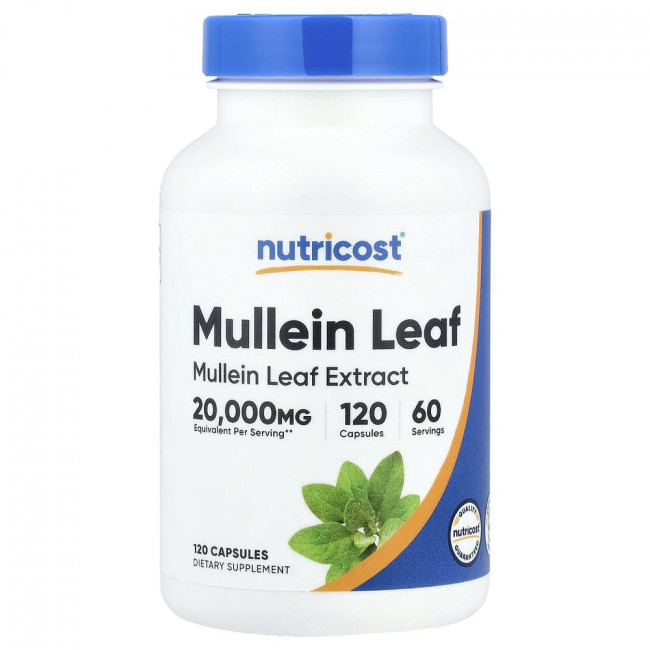 Nutricost, экстракт листьев коровяка, 120 капсул (500 мг на капсулу) Nutricost, экстракт листьев коровяка, 120 капсул (500 мг на капсулу)