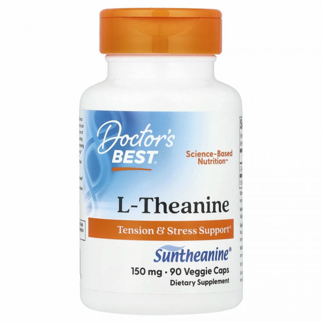Doctor's Best, L-теанин с Suntheanine, 150 мг, 90 вегетарианских капсул Doctor's Best, L-теанин с Suntheanine, 150 мг, 90 вегетарианских капсул