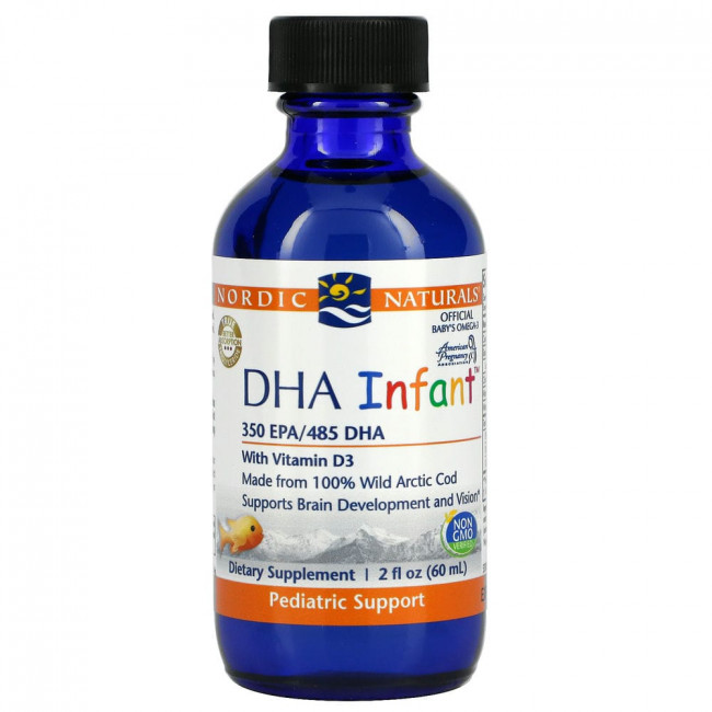 Nordic Naturals, Докозагексаеновая кислота (ДГК) с витамином D3 для младенцев, 60 мл (2 жидкие унции) Nordic Naturals, Докозагексаеновая кислота (ДГК) с витамином D3 для младенцев, 60 мл (2 жидкие унции)