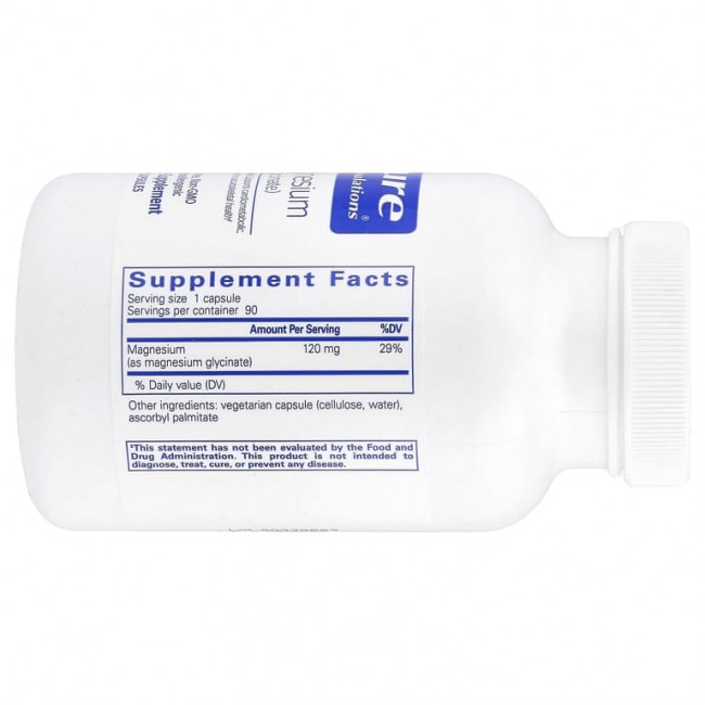 Pure Encapsulations, Магний (глицинат), 120 мг, 90 капсул Pure Encapsulations, Магний (глицинат), 120 мг, 90 капсул