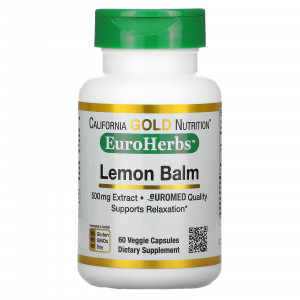California Gold Nutrition, экстракт мелиссы, европейское качество, 500 мг, 60 растительных капсул
