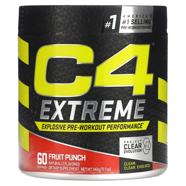 Cellucor, C4 Extreme, фруктовый пунш для повышения эффективности перед тренировкой, 342 г (12,1 унции) Cellucor, C4 Extreme, фруктовый пунш для повышения эффективности перед тренировкой, 342 г (12,1 унции)