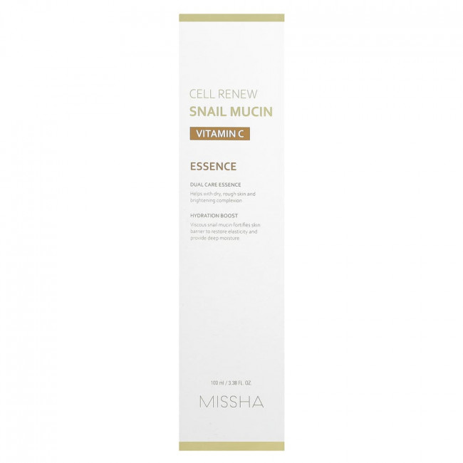 Missha, Cell Renew Snail Mucin, Vitamin C Essence, 3.38 fl oz (100 ml) Missha, Cell Renew Snail Mucin, Vitamin C Essence, 3.38 fl oz (100 ml)