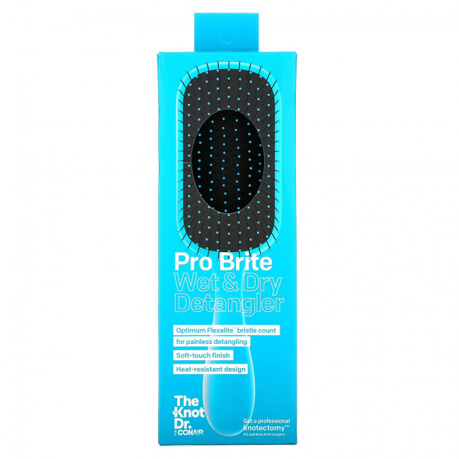 Conair, The Knot Dr, Pro Brite Wet & Dry, средство для расчесывания волос, синий, 1 кисть Conair, The Knot Dr, Pro Brite Wet & Dry, средство для расчесывания волос, синий, 1 кисть