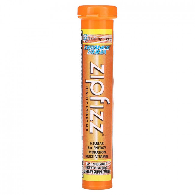 Zipfizz, Energy Drink Mix, апельсиновая сода, 20 тюбиков, 11 г (0,39 унции)