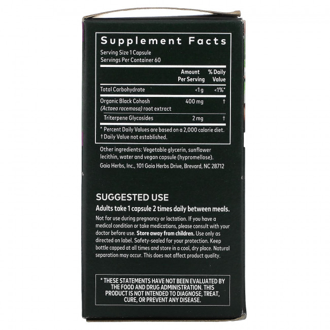 Gaia Herbs, Single Herbs, Black Cohosh, 60 Vegan Liquid Phyto-Caps Gaia Herbs, Single Herbs, Black Cohosh, 60 Vegan Liquid Phyto-Caps