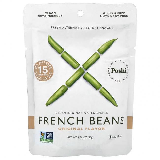 Poshi, французская фасоль, оригинальный вкус, 50 г (1,76 унции) Poshi, французская фасоль, оригинальный вкус, 50 г (1,76 унции)
