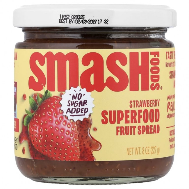 Smash Foods, фруктовая паста с суперфудами, со вкусом клубники, 227 г (8 унций) Smash Foods, фруктовая паста с суперфудами, со вкусом клубники, 227 г (8 унций)