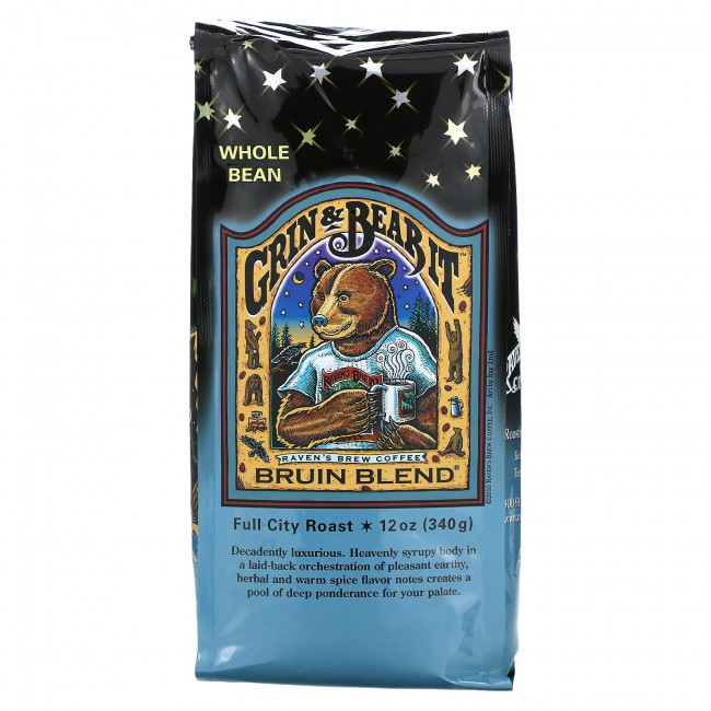 Raven's Brew Coffee, Bruin Blend Coffee, цельные зерна, полная обжарка, 340 г (12 унций) Raven's Brew Coffee, Bruin Blend Coffee, цельные зерна, полная обжарка, 340 г (12 унций)