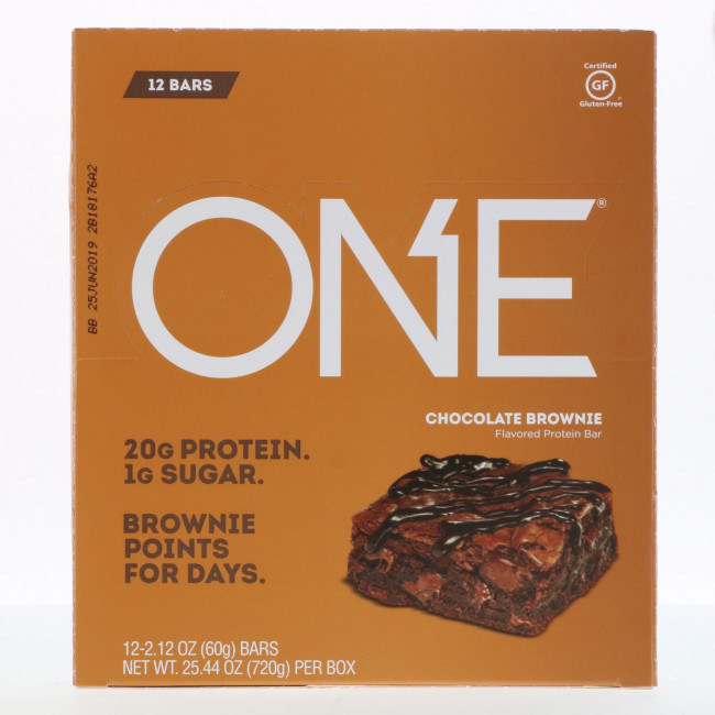 One Brands, ONE Bar, шоколадный брауни, 12 батончиков по 60 г (2,12 унции) каждый One Brands, ONE Bar, шоколадный брауни, 12 батончиков по 60 г (2,12 унции) каждый