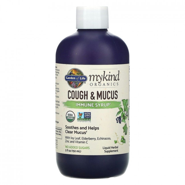 Garden of Life, MyKind Organics, иммунный сироп от кашля и слизи, 150 мл (5 жидк. Унций) Garden of Life, MyKind Organics, иммунный сироп от кашля и слизи, 150 мл (5 жидк. Унций)