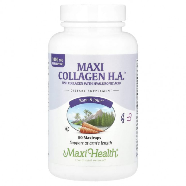 Maxi Health, Maxi Collagen HA™, 1000 мг, 90 капсул Maxicaps (333 мг в 1 капсуле) Maxi Health, Maxi Collagen HA™, 1000 мг, 90 капсул Maxicaps (333 мг в 1 капсуле)