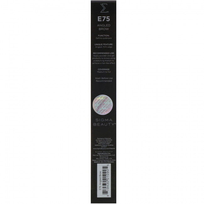 Sigma, E75, Angled Brow, кисть для бровей с угловым срезом, 1 шт.