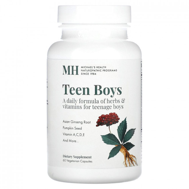 Michael's Naturopathic, Teen Boys Caps, капсулы для мальчиков-подростков, мультивитамины для ежедневного приема, 60 вегетарианских капсул Michael's Naturopathic, Teen Boys Caps, капсулы для мальчиков-подростков, мультивитамины для ежедневного приема, 60 вегетарианских капсул