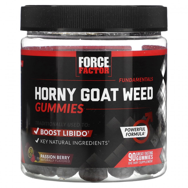 Force Factor, Fundamentals, Horny Goat Weed, маракуйя, 90 жевательных таблеток Force Factor, Fundamentals, Horny Goat Weed, маракуйя, 90 жевательных таблеток