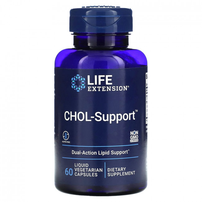 Life Extension, CHOL-Support, 60 жидких вегетарианских капсул Life Extension, CHOL-Support, 60 жидких вегетарианских капсул