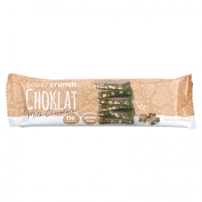 BNRG, Энергетический белковый батончик Power Crunch Choklat, молочный шоколад, 12 батончиков, вес каждого 42 г (1,5 унции) BNRG, Энергетический белковый батончик Power Crunch Choklat, молочный шоколад, 12 батончиков, вес каждого 42 г (1,5 унции)