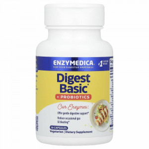 Enzymedica, Digest Basic, добавка с пробиотиками, 30 капсул