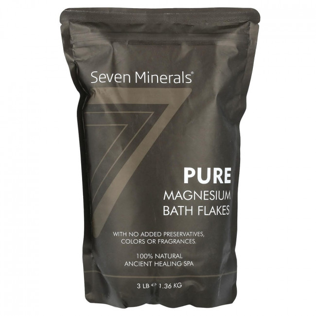 Хлопья для ванны Seven Minerals, чистый магний, 1,36 кг (3 фунта) Хлопья для ванны Seven Minerals, чистый магний, 1,36 кг (3 фунта)