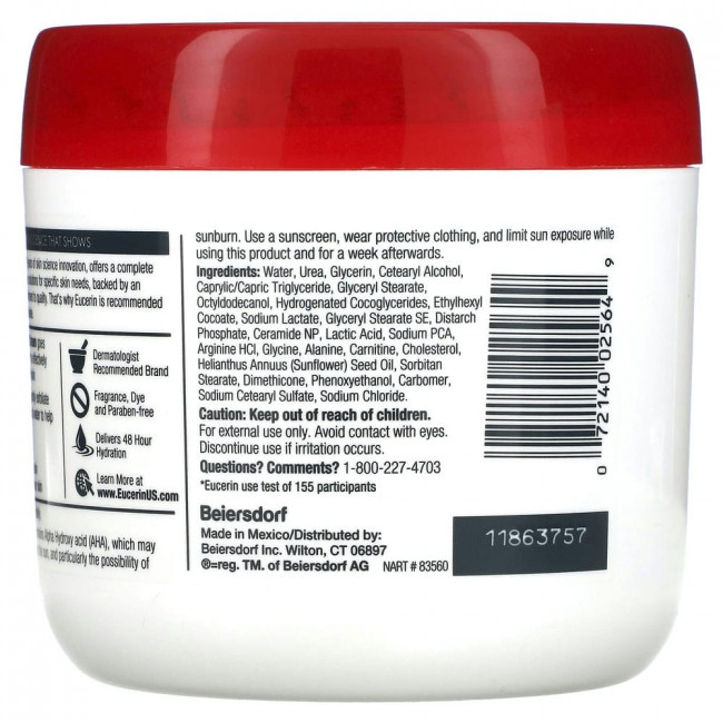 Eucerin, крем для снятия шероховатости, без отдушки, 454 г (16 унций) Eucerin, крем для снятия шероховатости, без отдушки, 454 г (16 унций)