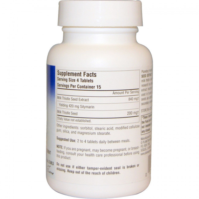 Planetary Herbals, Экстракт семян расторопши, полный спектр, 260 мг, 60 таблеток Planetary Herbals, Экстракт семян расторопши, полный спектр, 260 мг, 60 таблеток