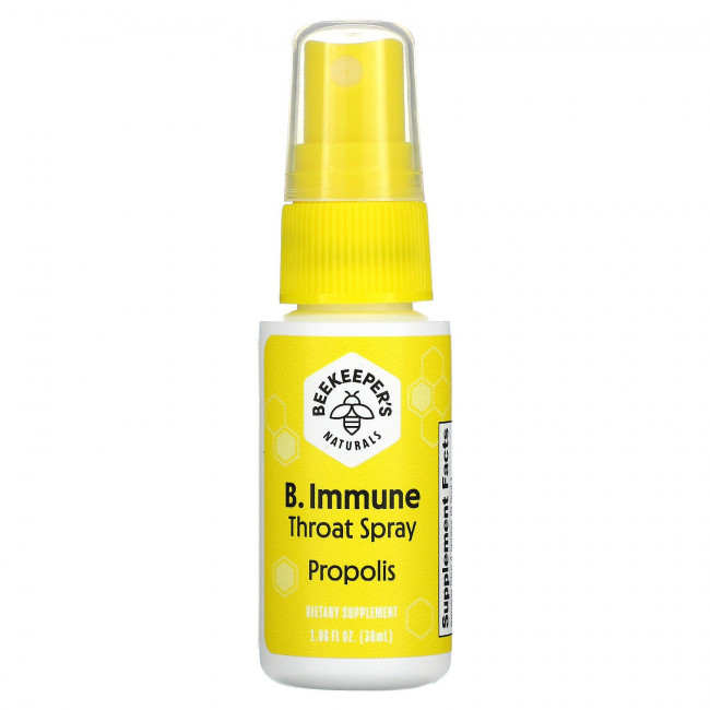 Beekeeper's Naturals, B. Immune, спрей для горла с прополисом, 30 мл (1,06 жидк. унции) Beekeeper's Naturals, B. Immune, спрей для горла с прополисом, 30 мл (1,06 жидк. унции)