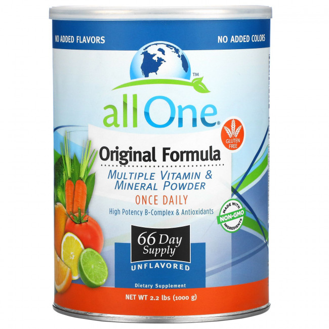 All One, Nutritech, Original Formula, мультивитаминный и минеральный порошок, без добавок, 1000 г (2,2 фунта) All One, Nutritech, Original Formula, мультивитаминный и минеральный порошок, без добавок, 1000 г (2,2 фунта)