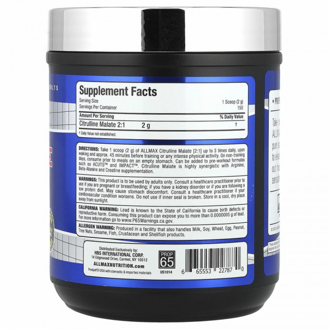 ALLMAX Nutrition, цитруллина малат, с нейтральным вкусом (300 г) ALLMAX Nutrition, цитруллина малат, с нейтральным вкусом (300 г)